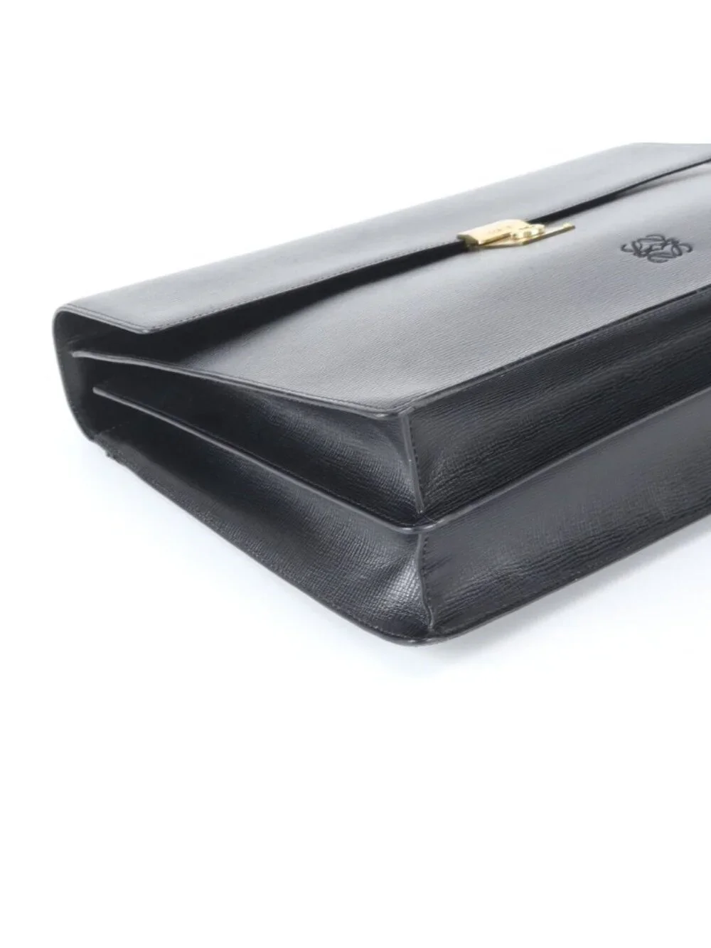 Loewe Anagram Leather Business Document Briefcase Black